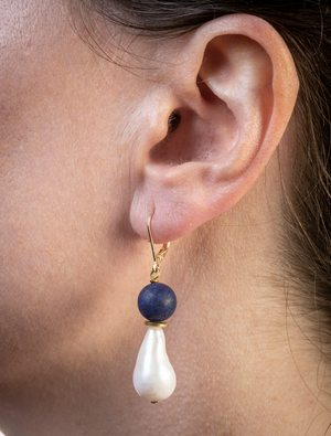 Blue lapis hanging earrings