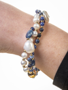 Lapis, sodalite, and pearl bracelet