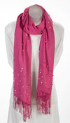 Fuchsia cashmere and pearl pashmina
