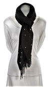 Black cashmere and pearl pashmina