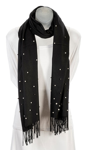 Black cashmere and pearl pashmina