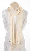 Light Tan cashmere and pearl pashmina