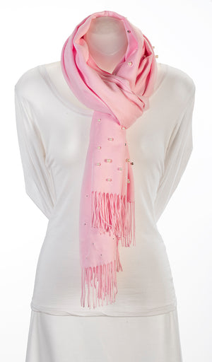 Light pink cashmere and pearl pashmina