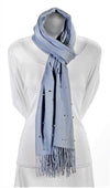 Silver blue cashmere and pearl pashmina