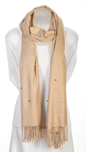 Camel cashmere and pearl pashmina