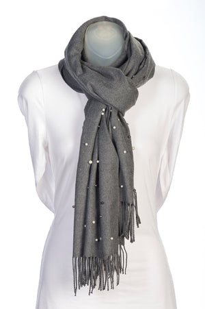 Charcoal cashmere and pearl pashmina