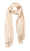 Light Tan cashmere and pearl pashmina