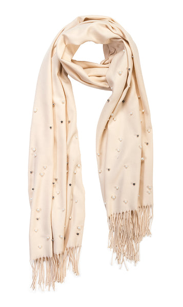 Cream Cashmere and Pearl Pashmina – Dog House Pearls