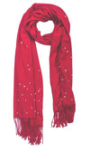 Red cashmere and pearl pashmina