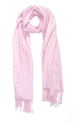 Light pink cashmere and pearl pashmina