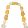 Citrine, frosted glass, and Edison pearl necklace