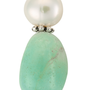 Amazonite and pearl drop earrings