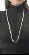 Frosted Hematite and Freshwater Pearl Necklace