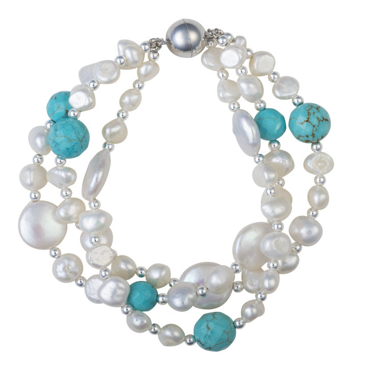 Pearl and turquoise bracelet