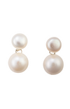 Double pearl stud earrings