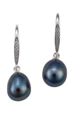 Swarovski and teardrop pearl earrings