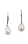 Swarovski and teardrop pearl earrings