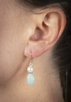 Amazonite and pearl drop earrings