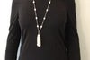 Freshwater Pearl Necklace with Hanging Pearl Tassel on Stainless