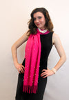 Fuchsia cashmere and pearl pashmina