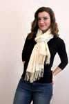 Light Tan cashmere and pearl pashmina