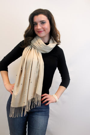 Camel cashmere and pearl pashmina