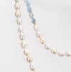 43” Aquamarine and Freshwater Baroque Pearl Necklace