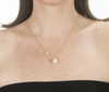 Freshwater Edison Pearl and Small Freshwater Pearl on Gold Chain