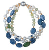 Pearl, lapis, and hairstone bracelet