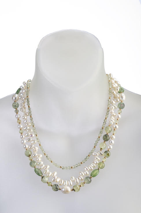 Peridot, Hairstone, and Pearl Necklace | Dog House Pearls