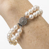 Starburst clasp pearl bracelet