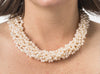 Five-strand white pearl necklace