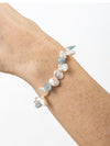Aquamarine and keshi pearl bracelet