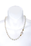 19" Single Strand Baroque Pearl Necklace with Gold Beads and Large Biwa Pearl Accent