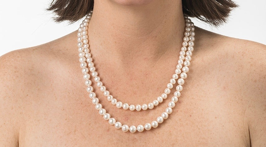 Graduated Double Strand Pearl Necklace