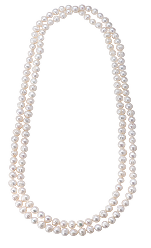Extra-long perfect pearl necklace