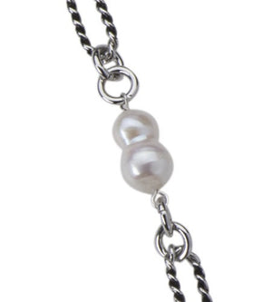 35" Stainless and Baroque Pearl Necklace