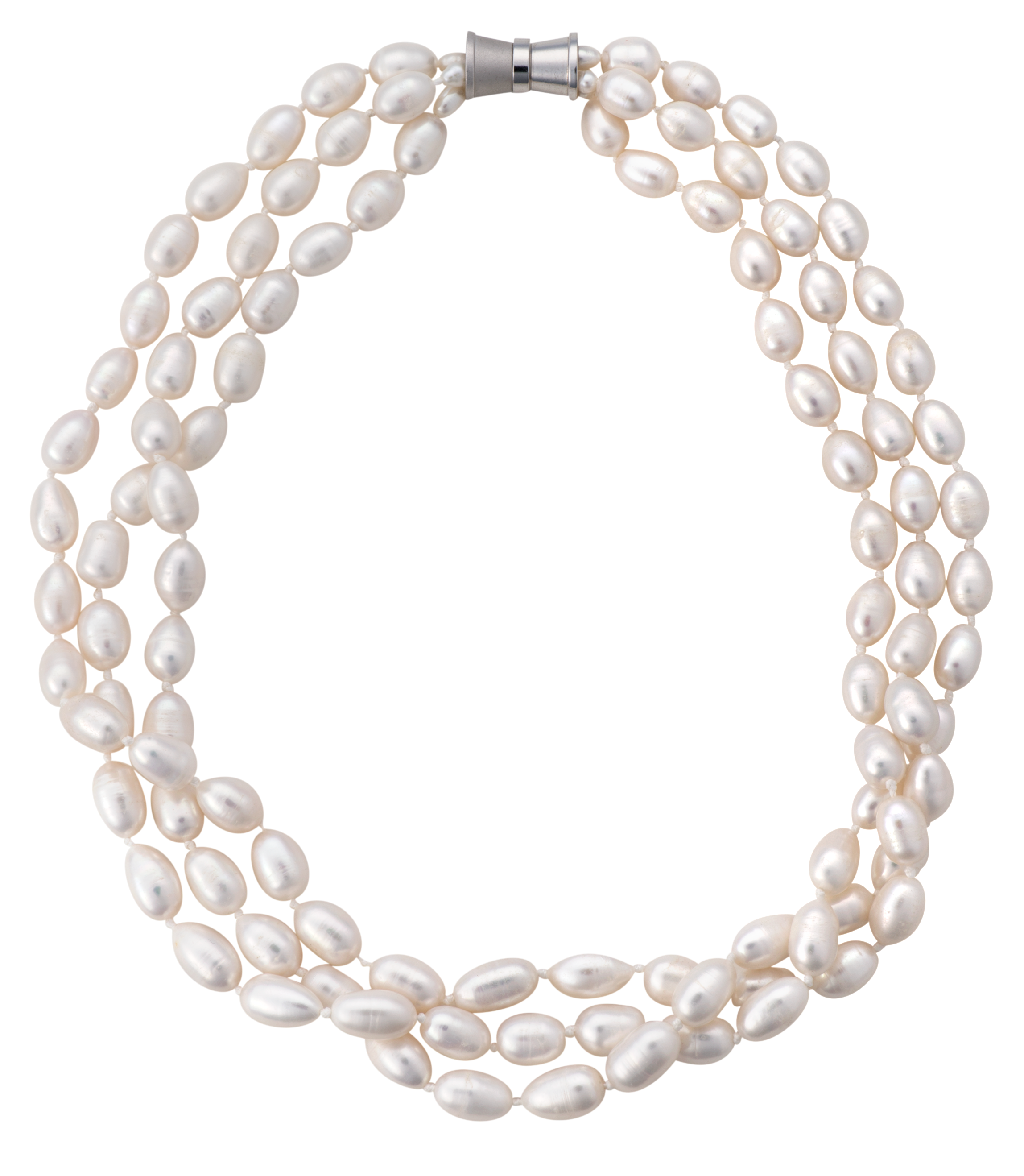Pearl three strand necklace best sale