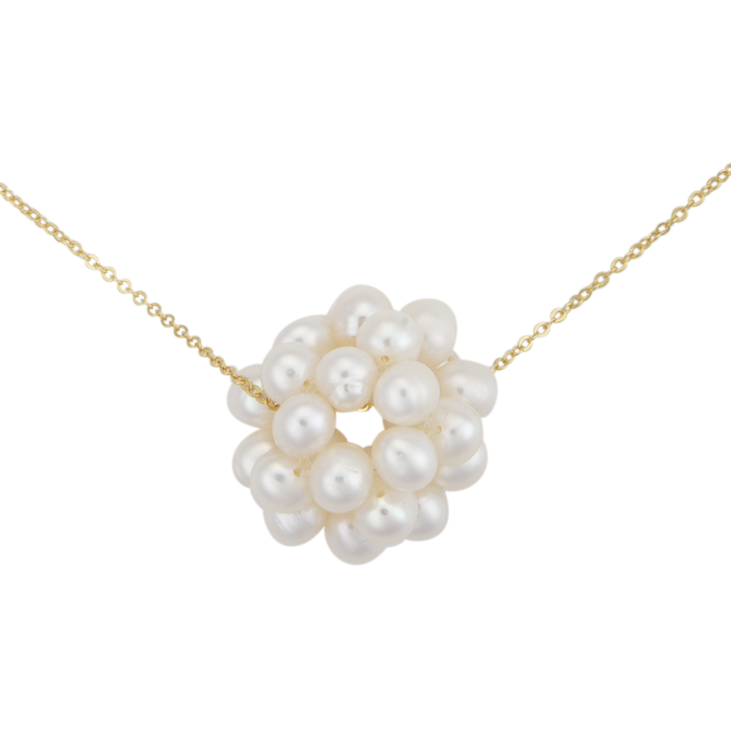 Olivia Burton Classic Pearl Cluster Gold Necklace | Edmonds